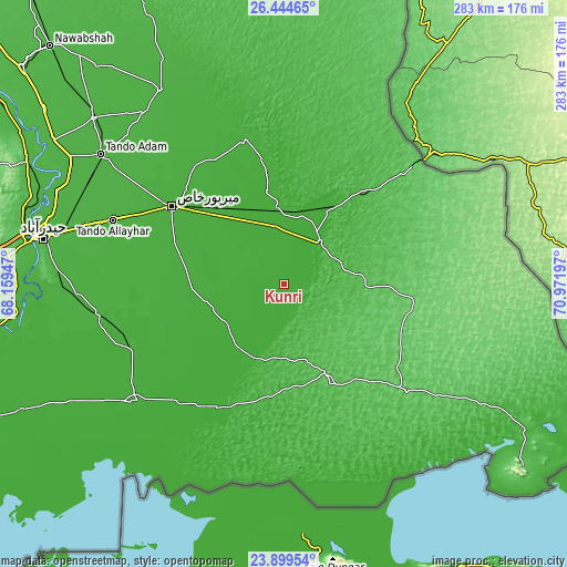 Topographic map of Kunri