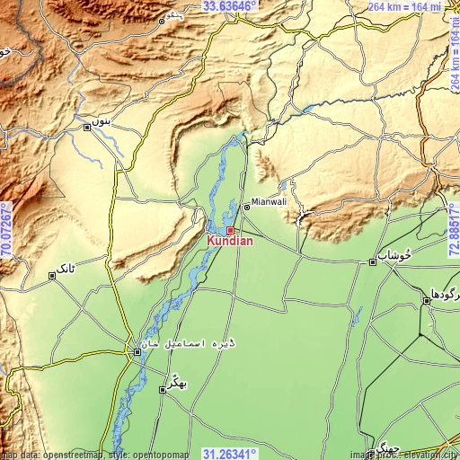 Topographic map of Kundian