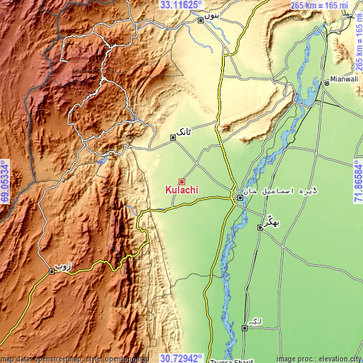Topographic map of Kulachi