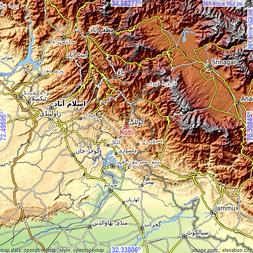 Topographic map of Kotli