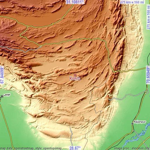 Topographic map of Kohlu