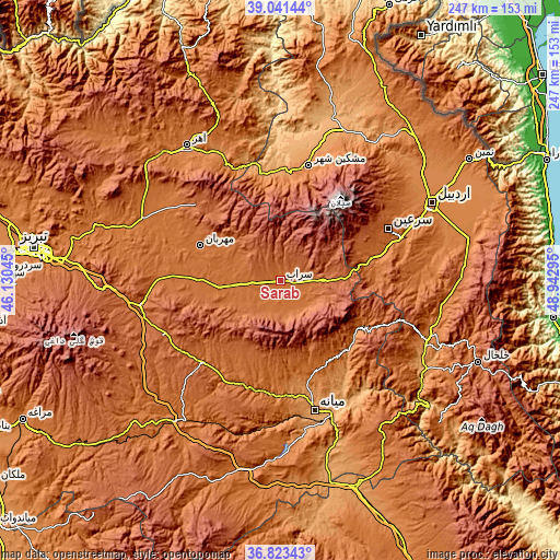 Topographic map of Sarāb