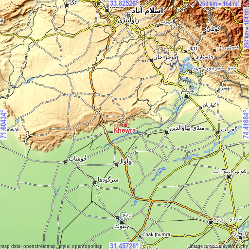 Topographic map of Khewra