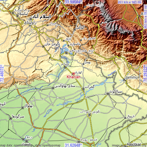 Topographic map of Kharian