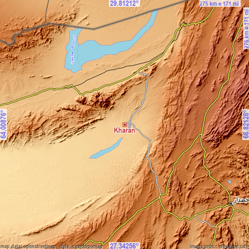 Topographic map of Kharan