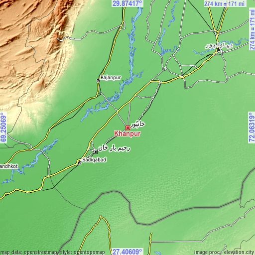 Topographic map of Khanpur