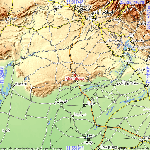 Topographic map of Khandowa