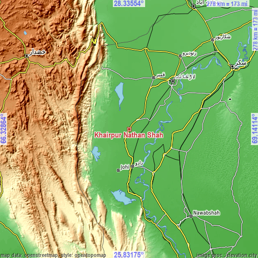 Topographic map of Khairpur Nathan Shah