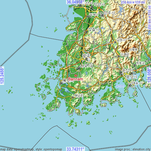 Topographic map of Bannam