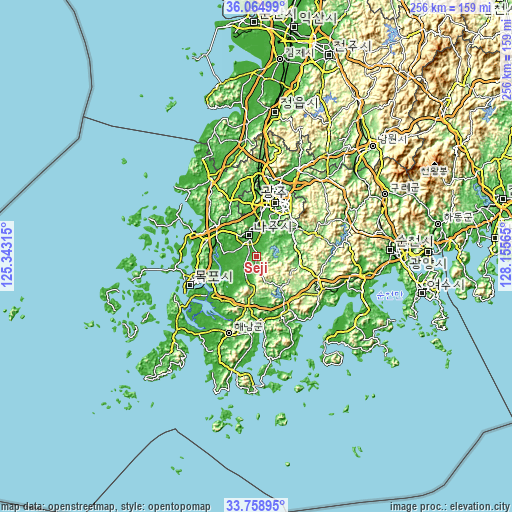 Topographic map of Seji