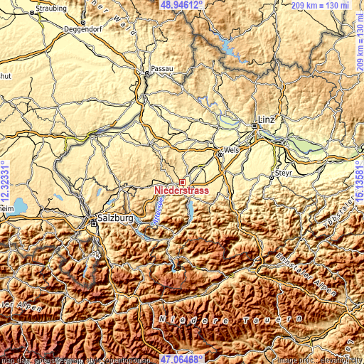 Topographic map of Niederstraß