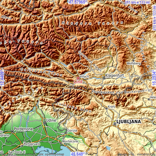 Topographic map of Lind