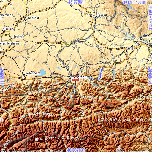 Topographic map of Esch