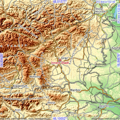 Topographic map of Innere Stadt