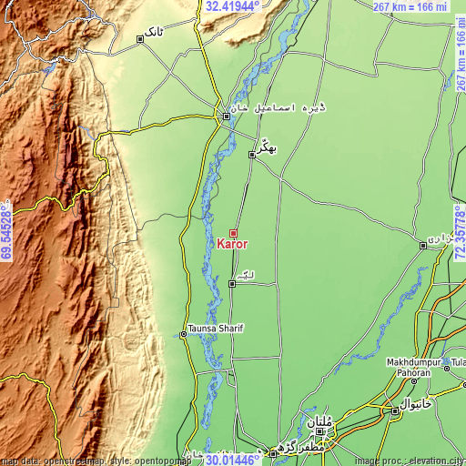 Topographic map of Karor
