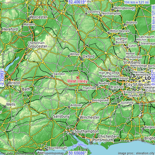 Topographic map of West Ilsley