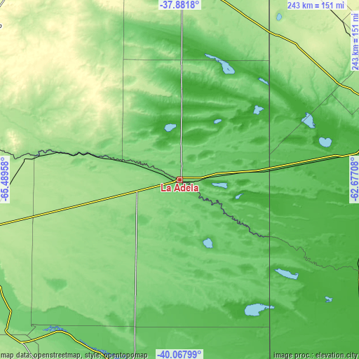Topographic map of La Adela