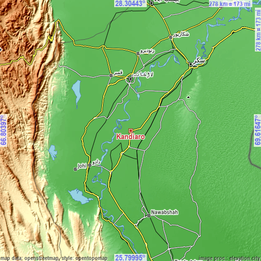 Topographic map of Kandiaro