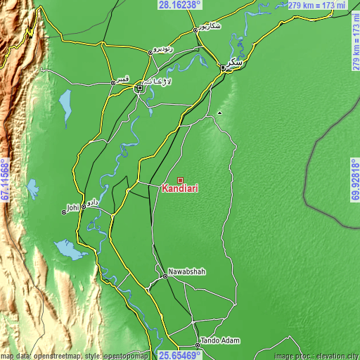 Topographic map of Kandiari