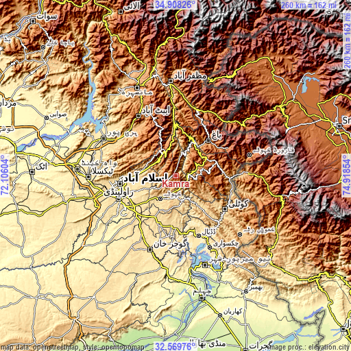 Topographic map of Kamra