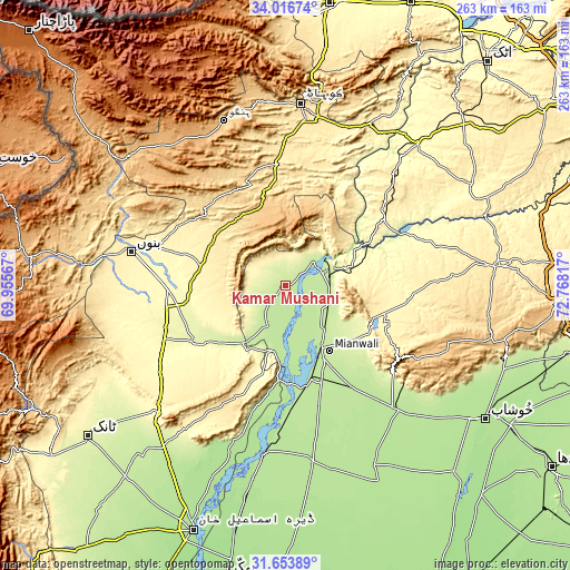 Topographic map of Kamar Mushani