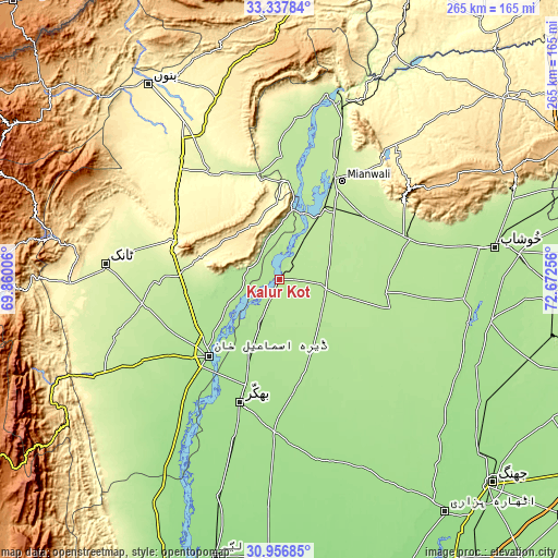 Topographic map of Kalur Kot
