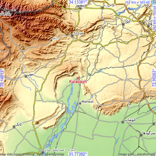 Topographic map of Kalabagh