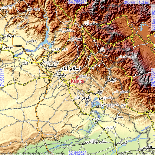 Topographic map of Kahuta