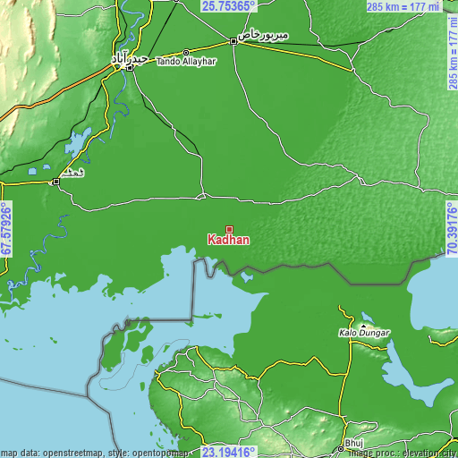 Topographic map of Kadhan