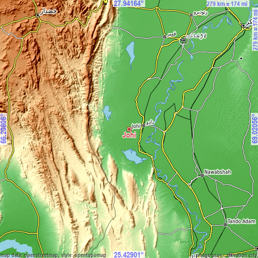 Topographic map of Johi