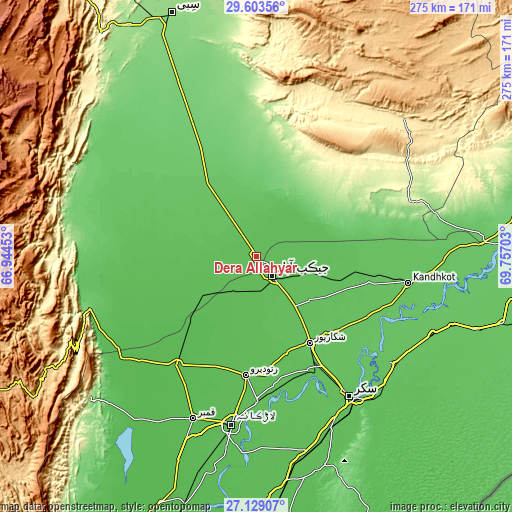 Topographic map of Dera Allahyar