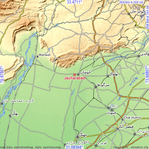 Topographic map of Jauharabad