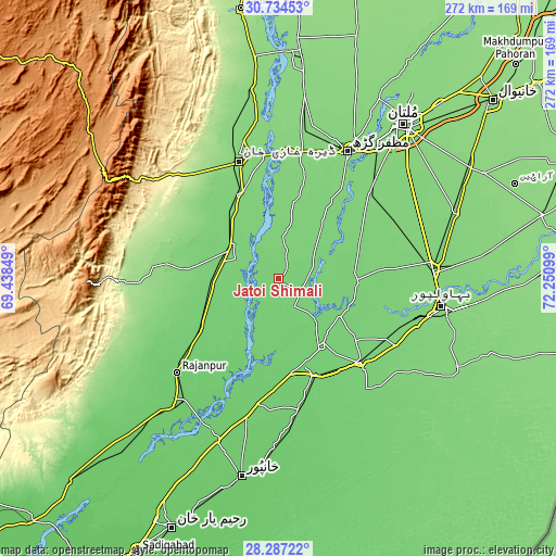 Topographic map of Jatoi Shimali