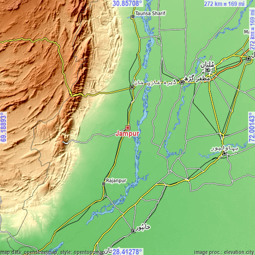 Topographic map of Jampur