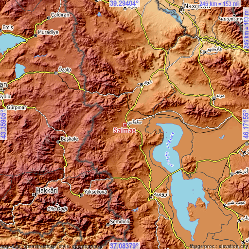 Topographic map of Salmās