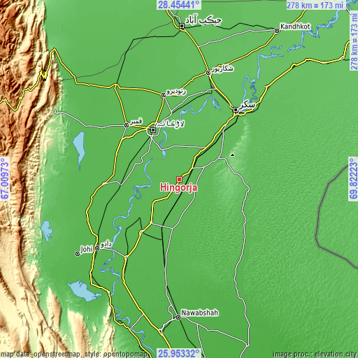 Topographic map of Hingorja