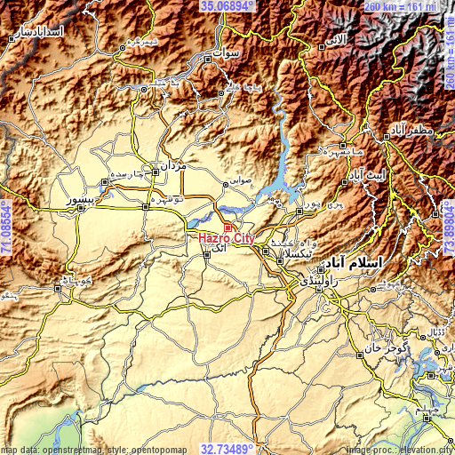 Topographic map of Hazro City