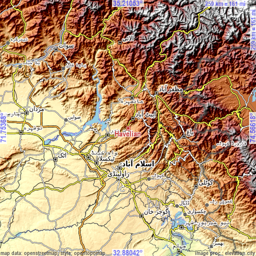 Topographic map of Havelian
