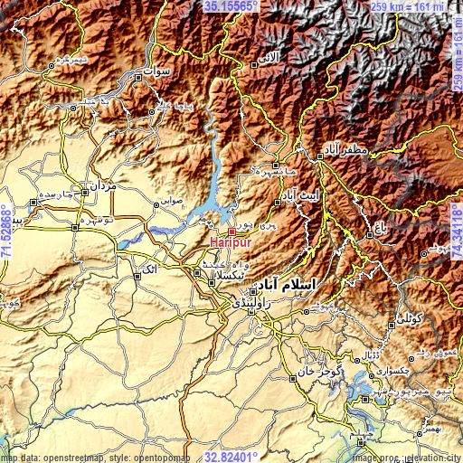 Topographic map of Haripur