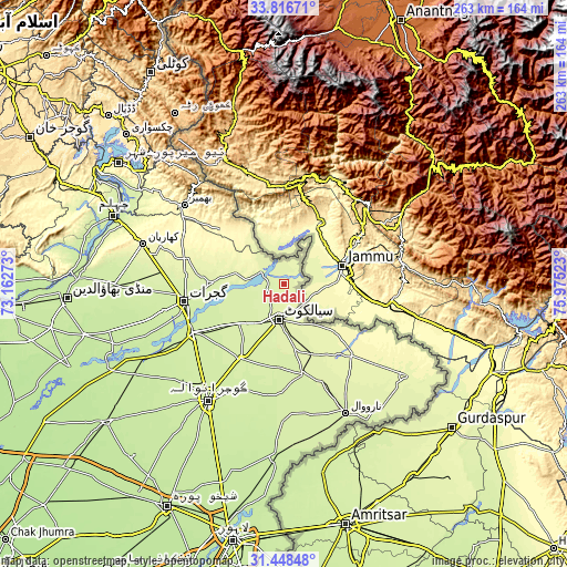 Topographic map of Hadali