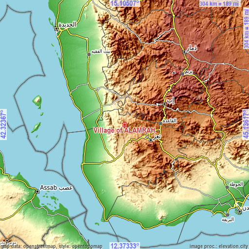 Topographic map of Village of ALAMRAH