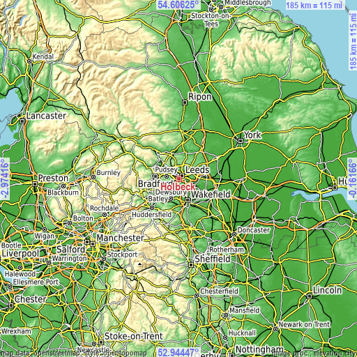 Topographic map of Holbeck