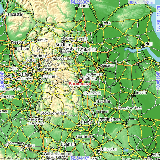 Topographic map of Burngreave
