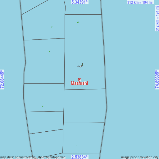 Topographic map of Maafushi