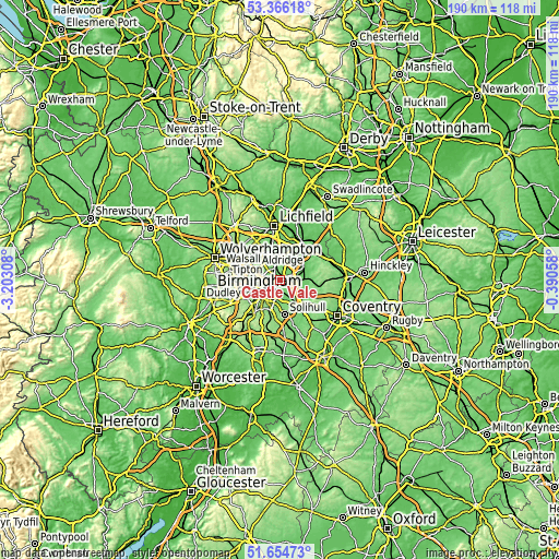 Topographic map of Castle Vale
