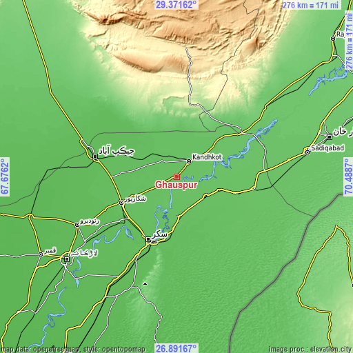 Topographic map of Ghauspur