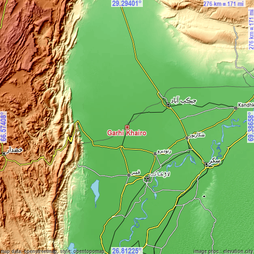 Topographic map of Garhi Khairo