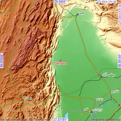 Topographic map of Gandava