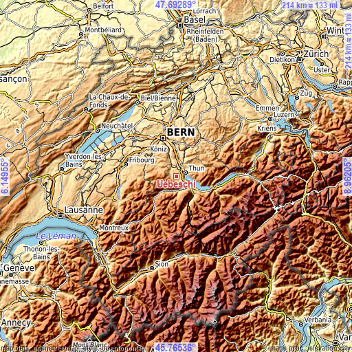 Topographic map of Uebeschi