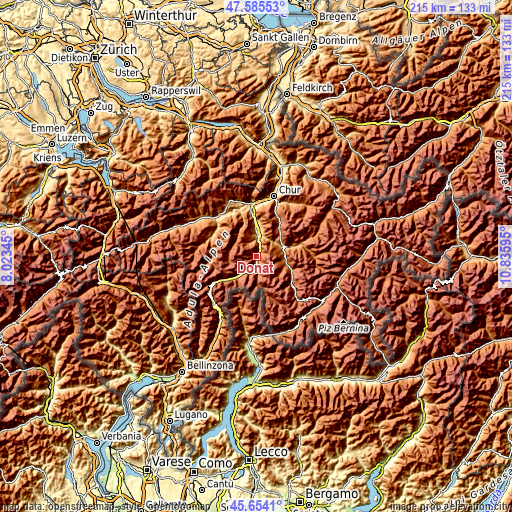 Topographic map of Donat